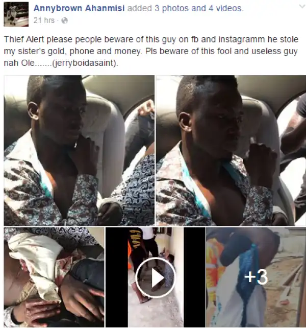 Photos: Alleged thief caught, beaten and stripped naked